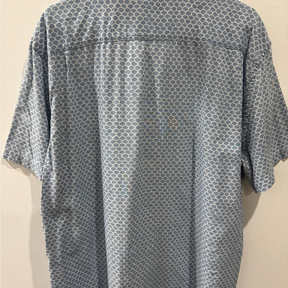 Faherty Light Blue Geometric Button Down Shirt - image 4